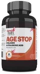 Age Stop Anti Aging Collagen Hyaluronic Acid With Vitamin C and E Antiwrinkle Skin Firming 60 capsules - Super Health Store