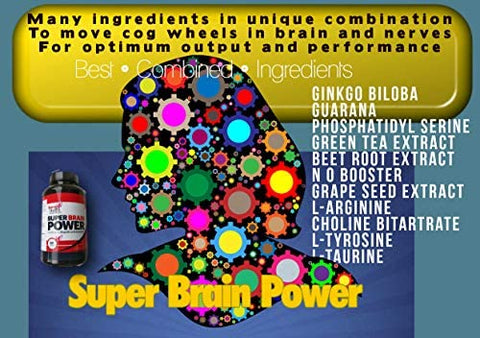 PTSD Relief ** Super Brain Power ** | Stress Relief Tablets | Works for PTSD - Chronic Fatigue Syndrome | Chronic Pain Syndrome | Natural Anxiety & Stress Relief Capsules | 60 Capsules - Super Health Store