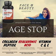Age Stop Anti Aging Collagen Hyaluronic Acid With Vitamin C and E Antiwrinkle Skin Firming 60 capsules - Super Health Store