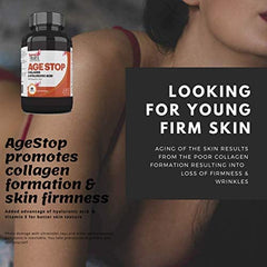 Age Stop Anti Aging Collagen Hyaluronic Acid With Vitamin C and E Antiwrinkle Skin Firming 60 capsules - Super Health Store