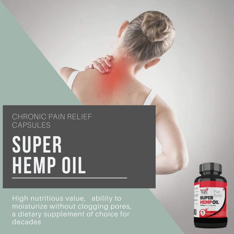 Super Hemp Oil Pain Relief Anti-inflammatory Soft Gel Capsule High Strength 1000 mg Protects Heart, Lowers Cholesterol - Super Health Store