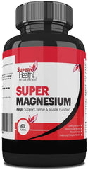 Super Magnesium High Dose of Elemental Magnesium Reduce tiredness and fatigue Improves nervous system functioning 60 capsules - Super Health Store