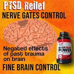 PTSD Relief ** Super Brain Power ** | Stress Relief Tablets | Works for PTSD - Chronic Fatigue Syndrome | Chronic Pain Syndrome | Natural Anxiety & Stress Relief Capsules | 60 Capsules - Super Health Store
